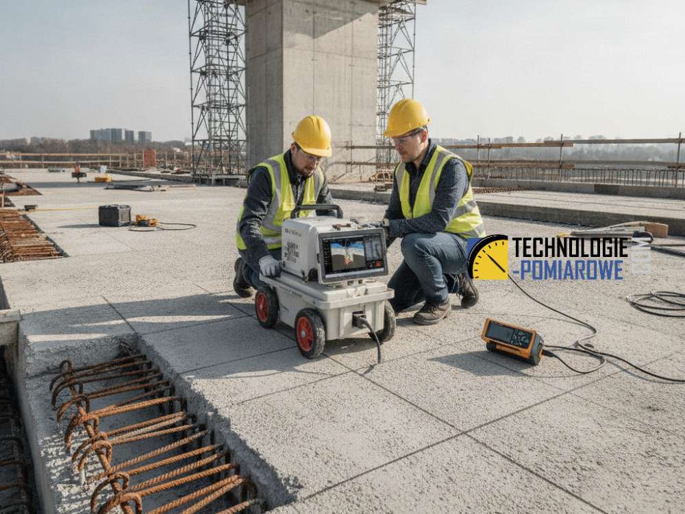 Skanowanie betonu georadarem GPR oraz wykrywanie i pomiar średnicy zbrojenia profometrem.